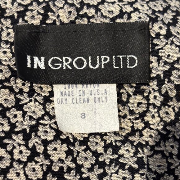 In Group ltd Vintage 80s abstract mixed floral skirt set w attached jacket sz 8 - Picture 2 of 16